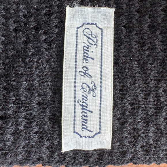 Vintage Briar Knit Tie • Made in England • Black Textured Slim Square-End - Picture 2 of 5
